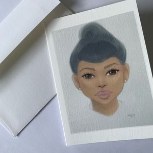 Girl in Pearls greeting card